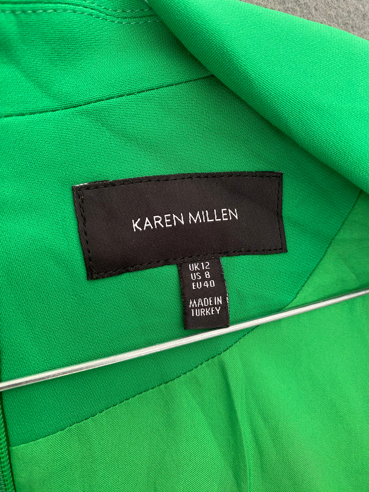 Robe blazer vert gazon à bouton doré