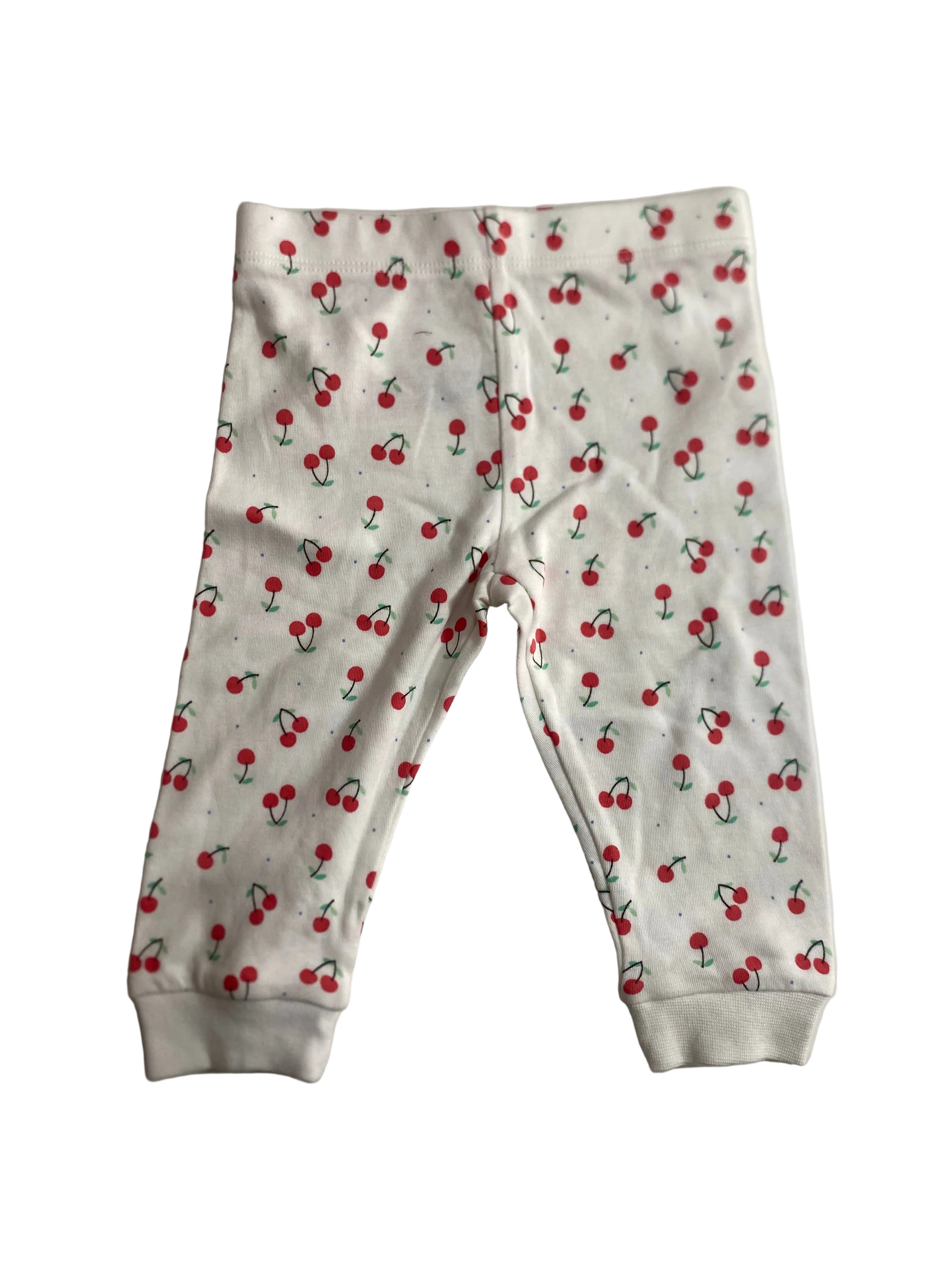 Legging bébé blanc imprimé cerises