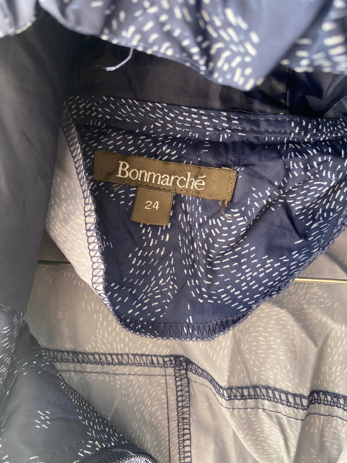 Parka légère imprimée bleu marine