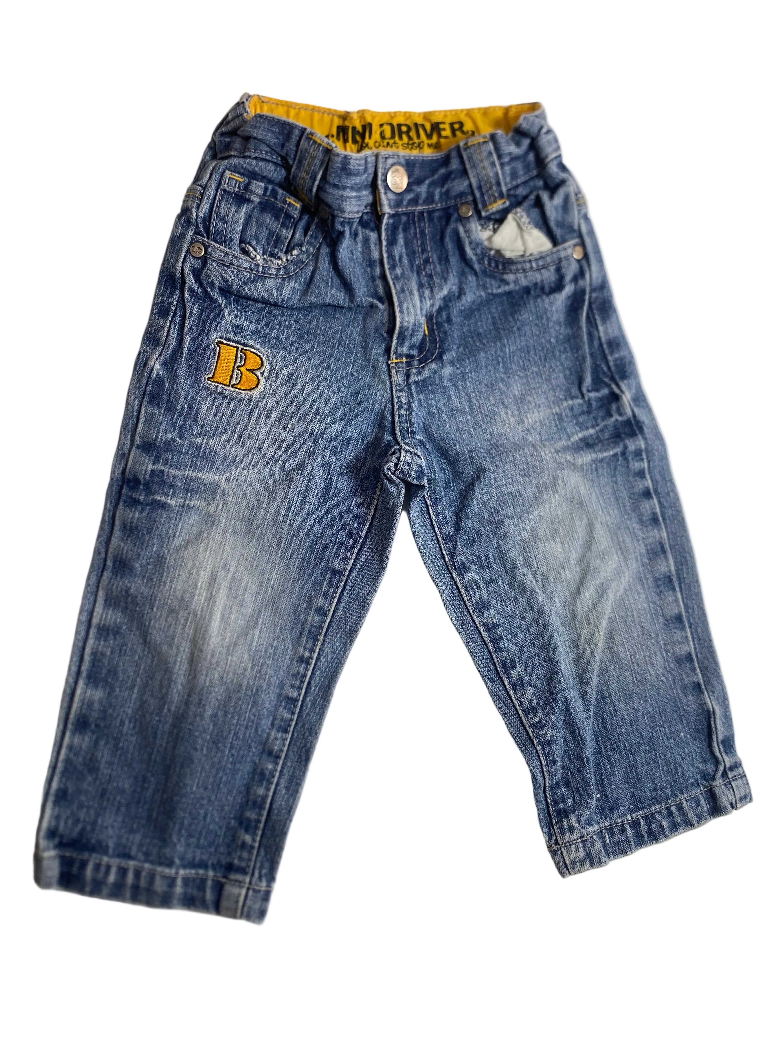 Jean délavé enfant patch lettre B
