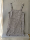 Robe chasuble pied-de-poule à boutons-pression