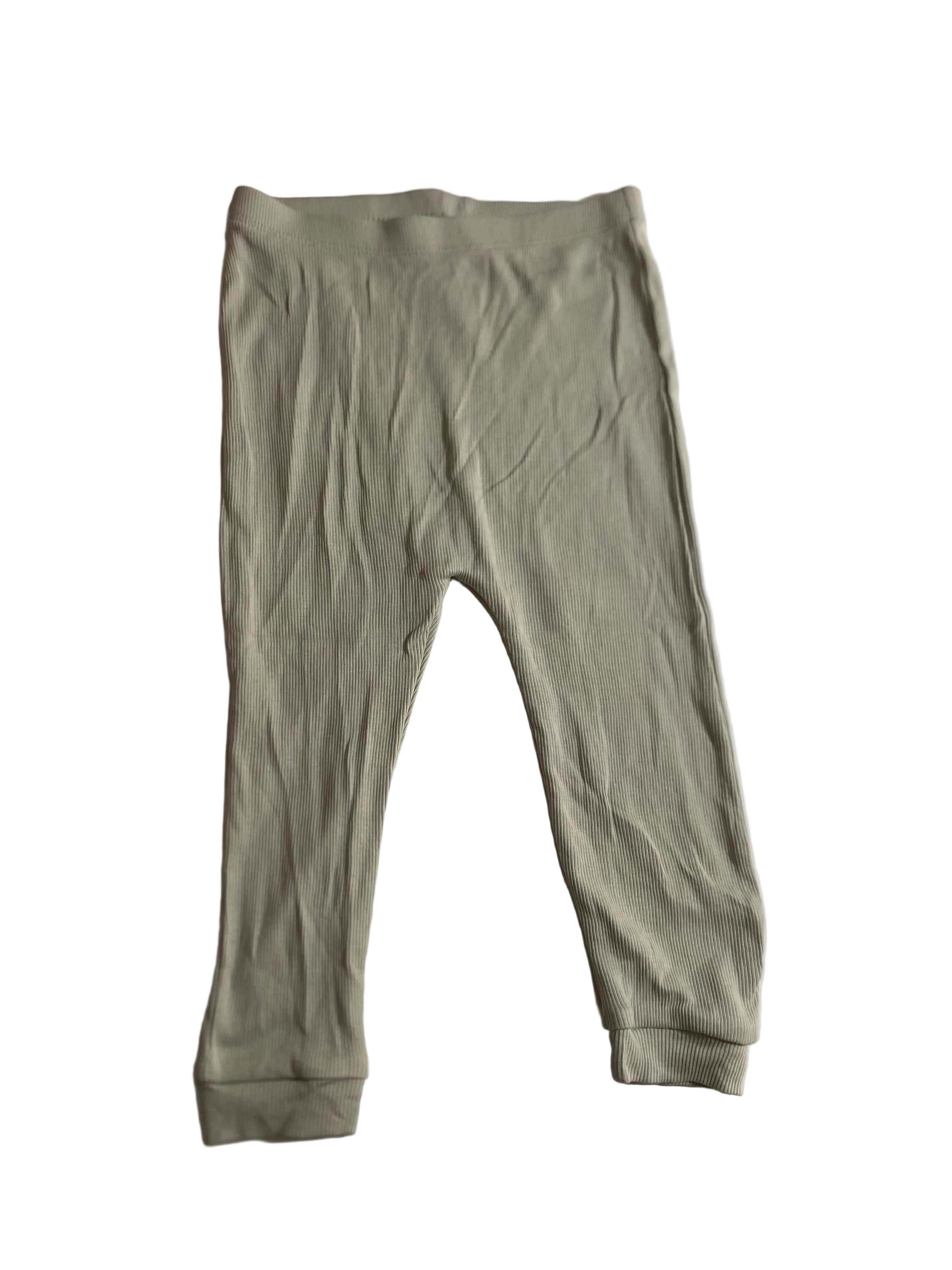 Legging vert menthe côtelé enfant