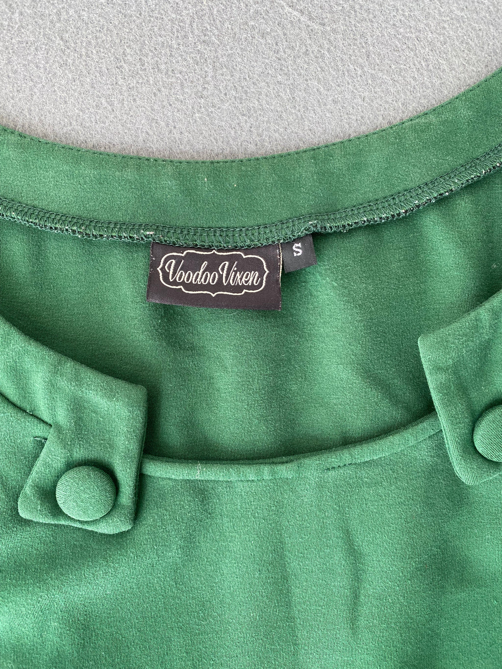 Top rétro vert Voodoo Vixen manches 3/4