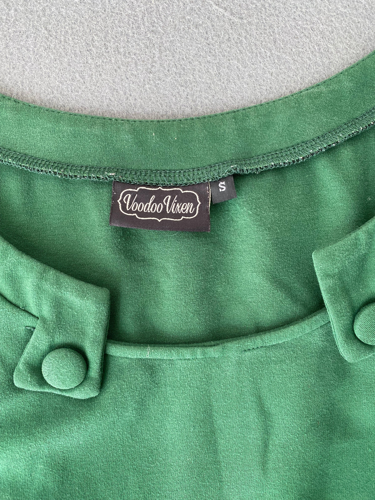 Top rétro vert Voodoo Vixen manches 3/4