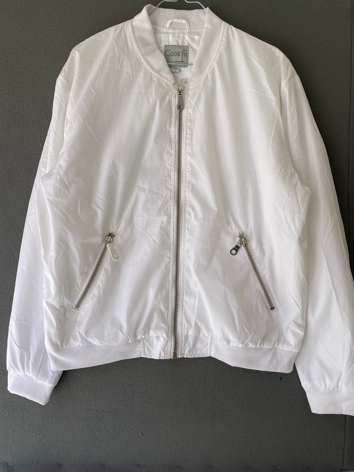 Bomber blanc Code To Dress poches zippées