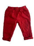 Pantalon coton rouge bébé fille