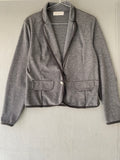 Blazer en jersey gris chiné liseré noir Orcelly