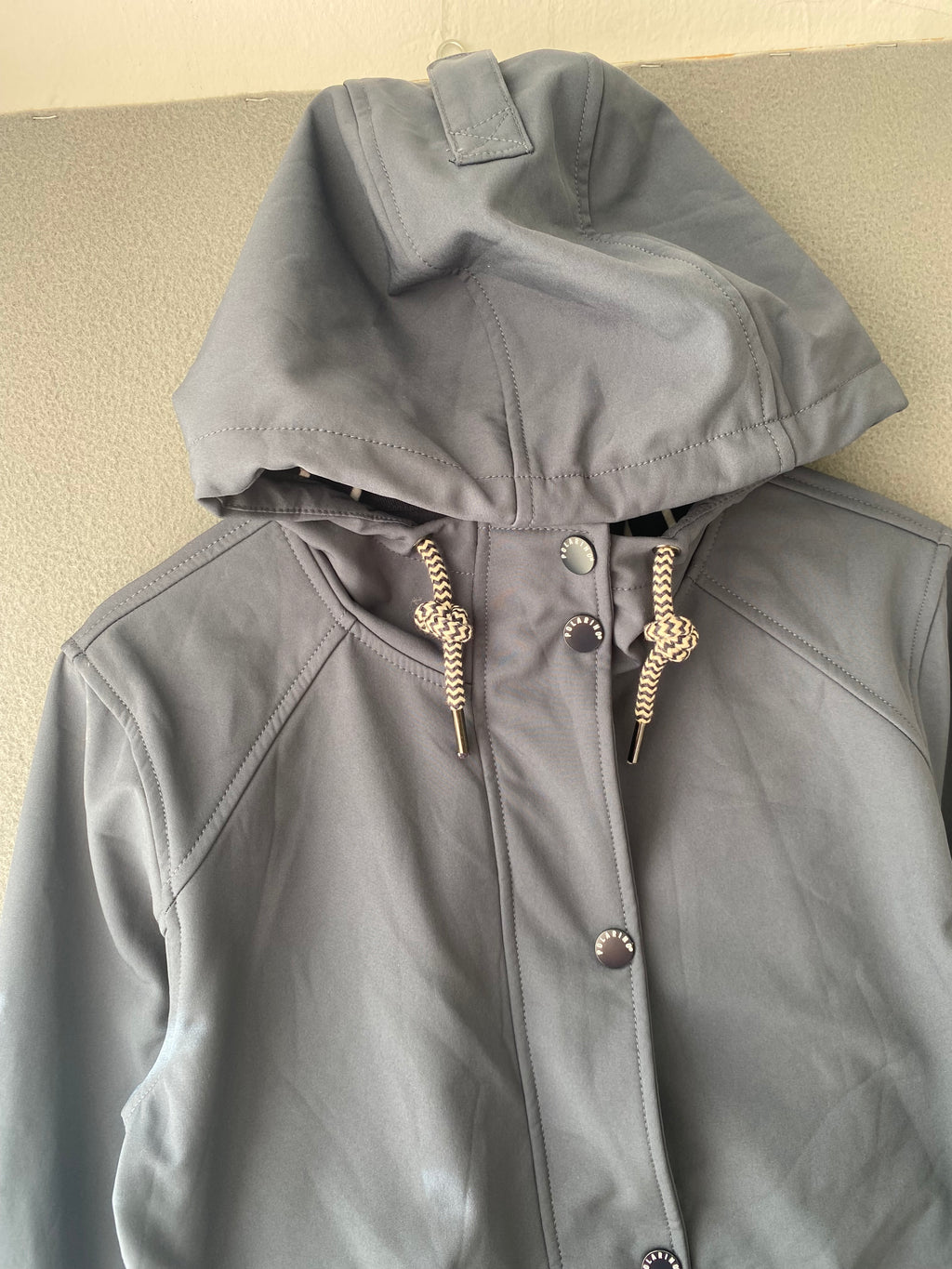 Parka softshell bleu marine à capuche