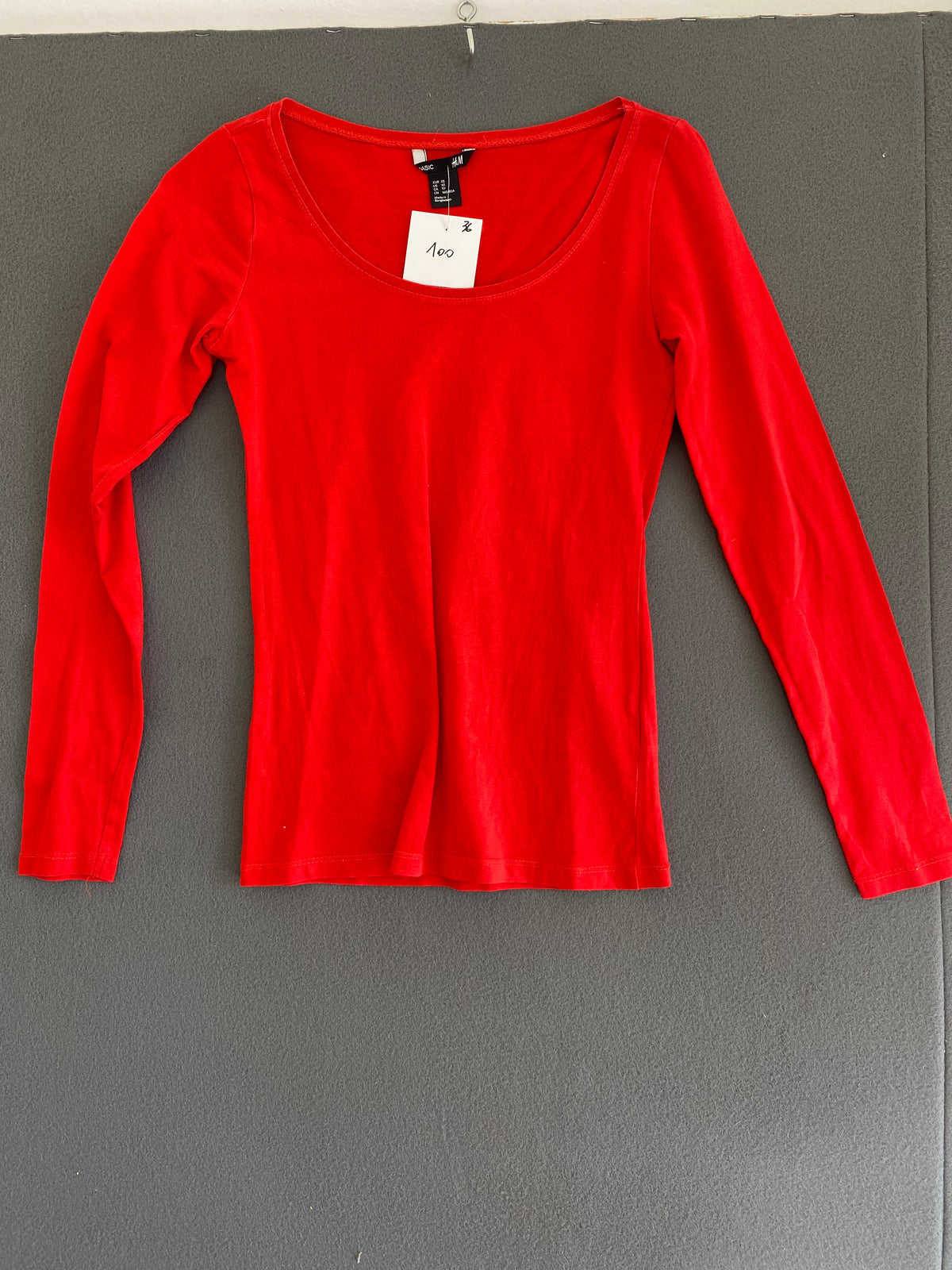T-shirt manches longues rouge H&M Basic