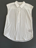 Blouse sans manches blanche en coton léger
