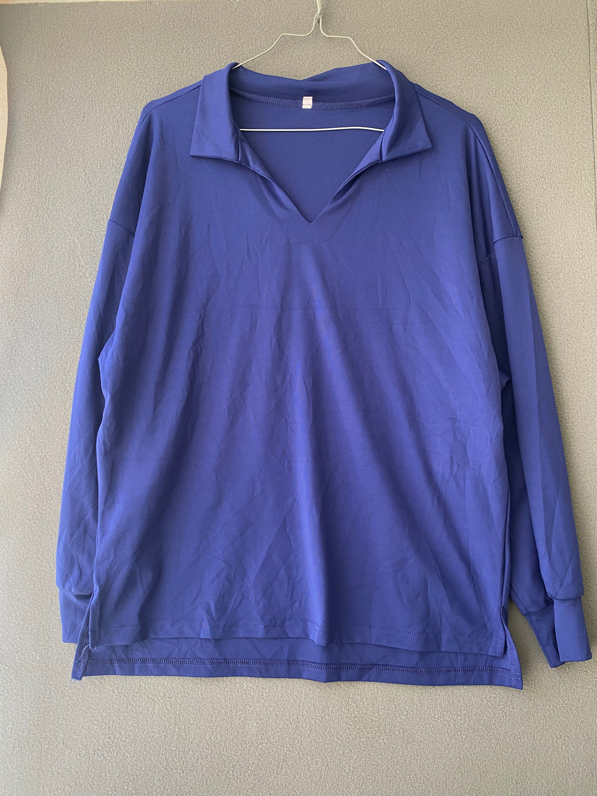 Top polo oversize bleu roi