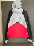 Veste de running à capuche gris noir et rose