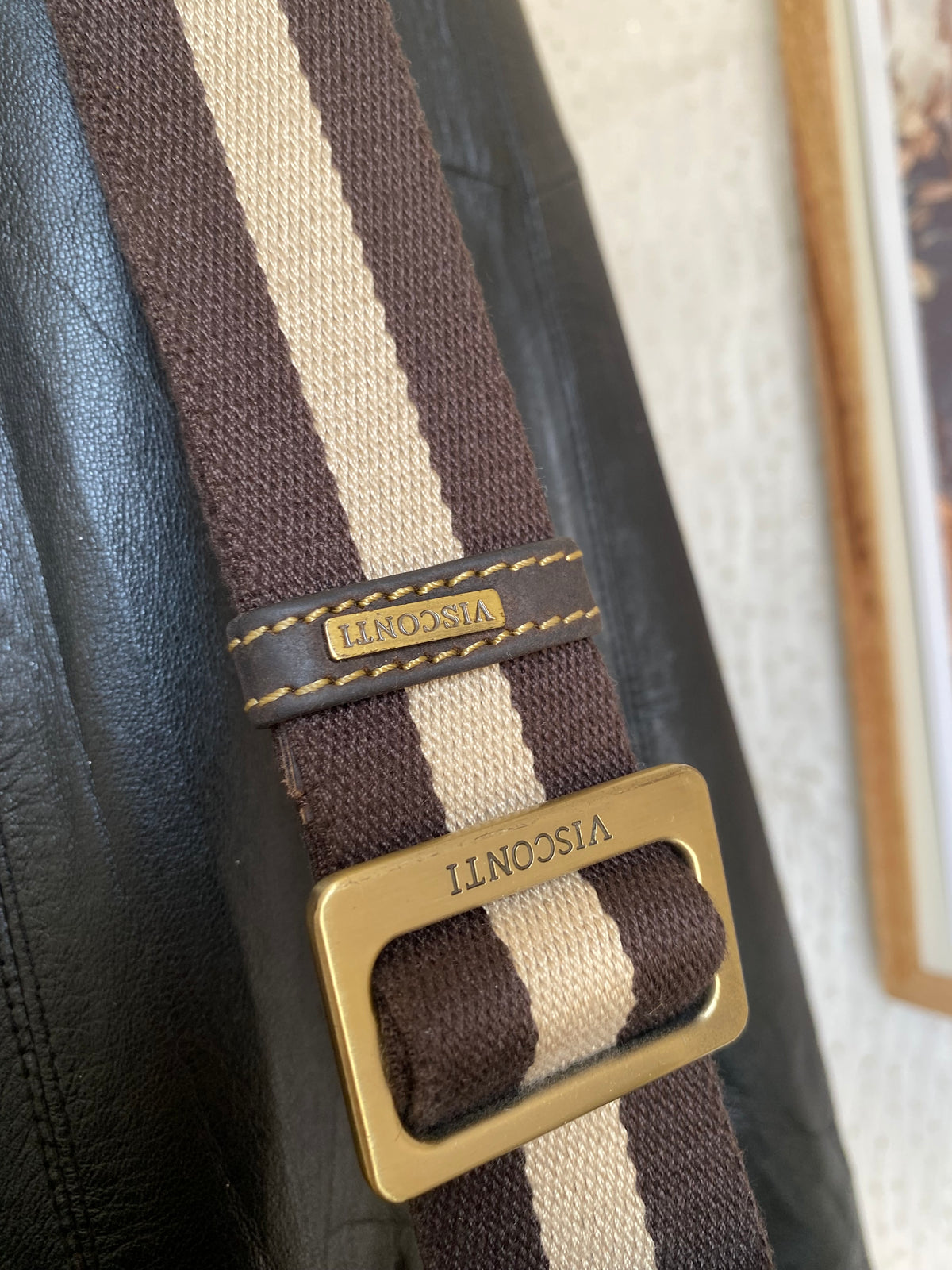 Visconti leather messenger bag
