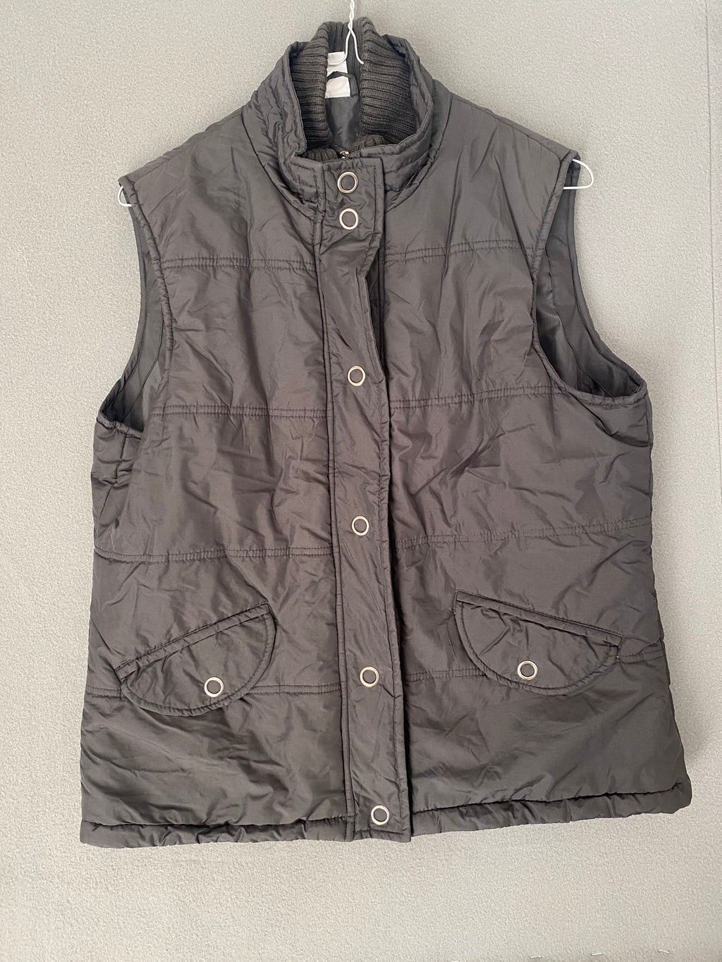 Gilet sans manches noir col maille