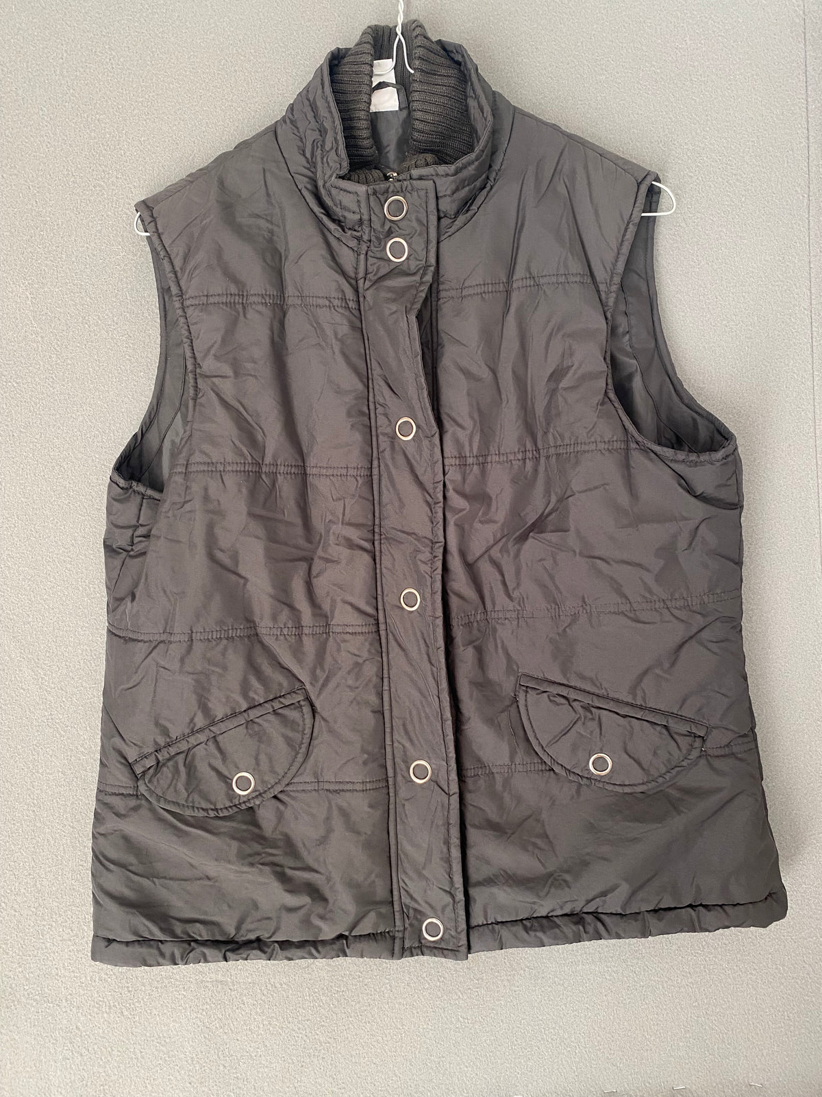 Gilet sans manches noir col maille