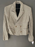 Veste courte croisée en tweed écru