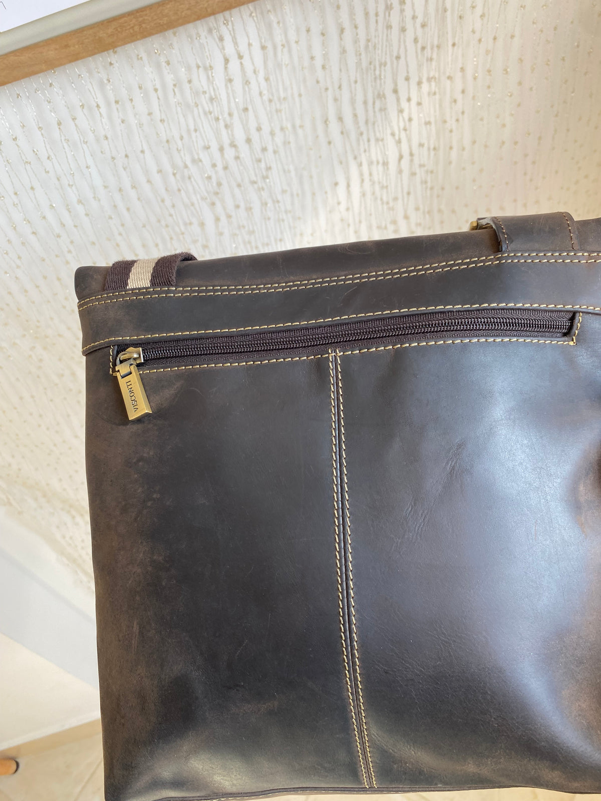 Visconti leather messenger bag