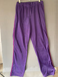 Pantalon de survêtement violet passepoil rose