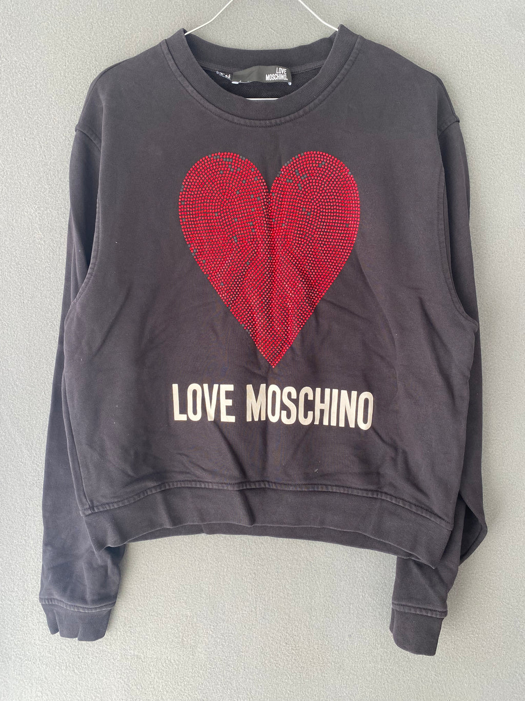 Sweat Love Moschino cœur en strass