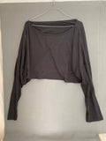 Crop top noir ample à manches longues