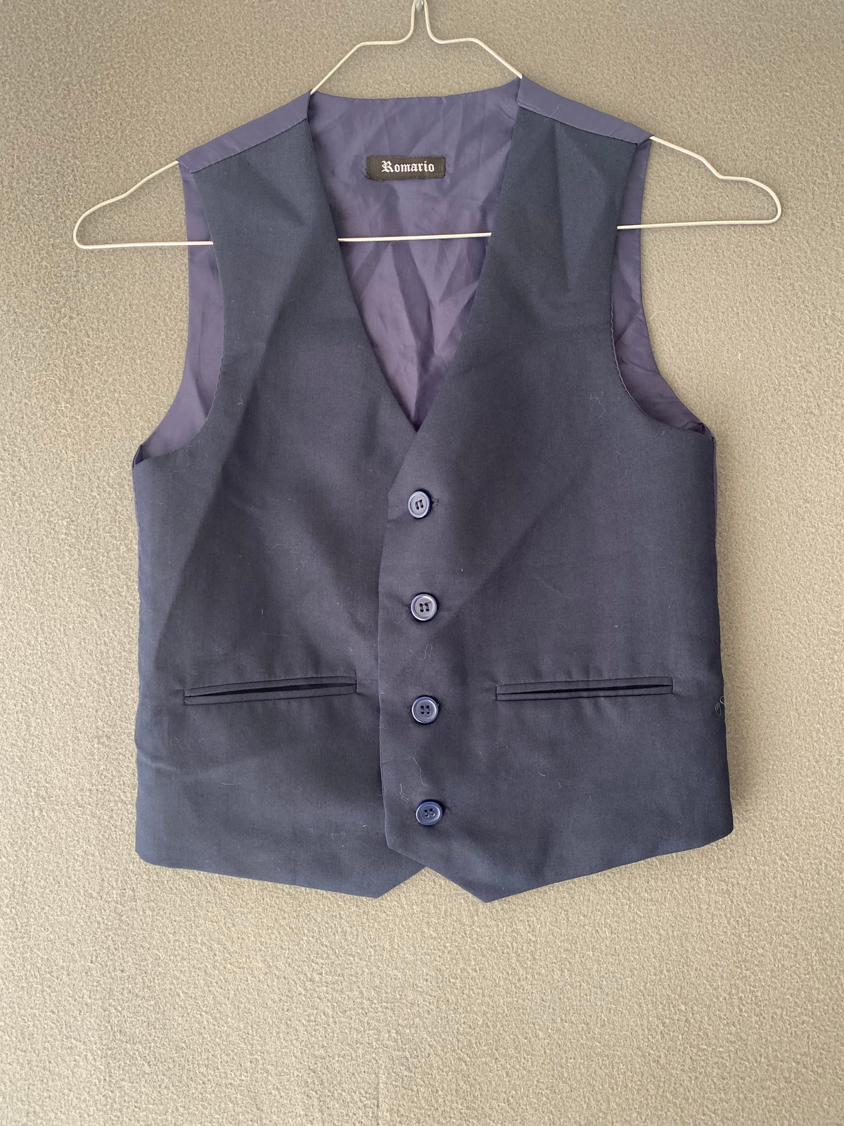 Gilet de costume bleu marine Romario
