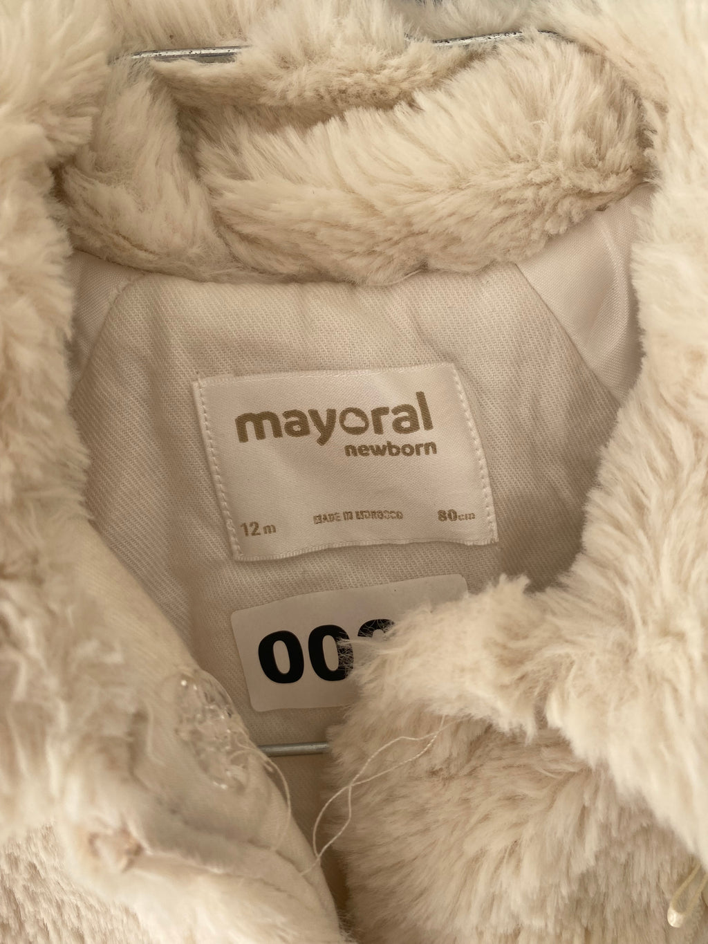 Manteau bébé fausse fourrure écru Mayoral – 12 mois