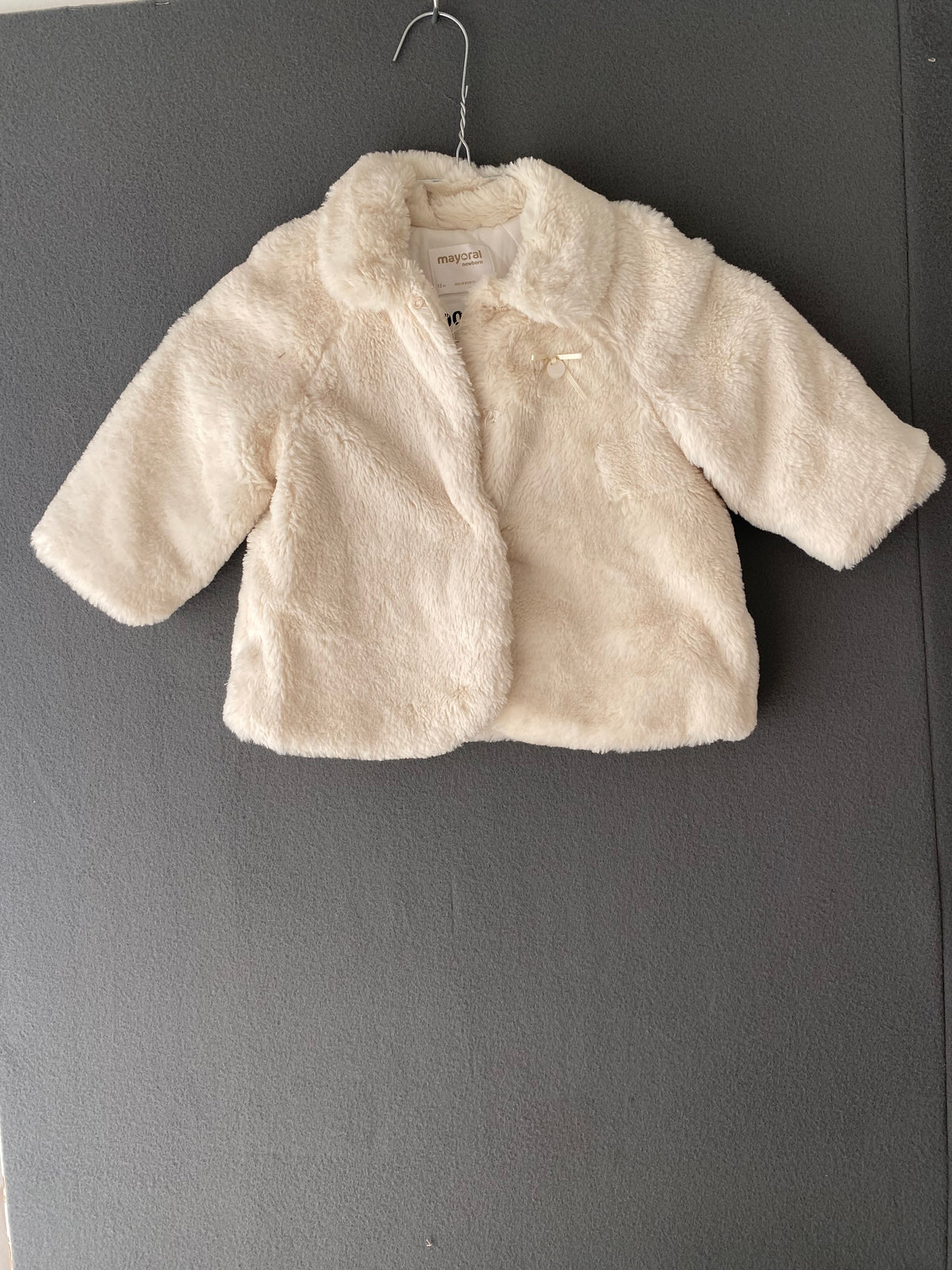 Manteau bébé fausse fourrure écru Mayoral – 12 mois