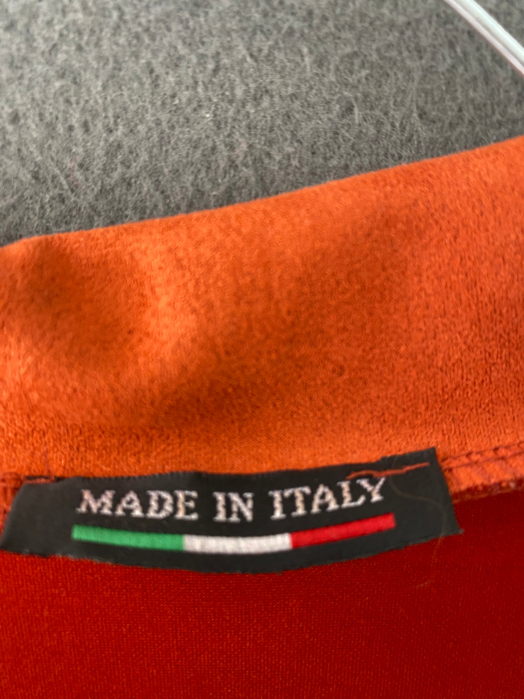 Manteau long en suédine orange rouille