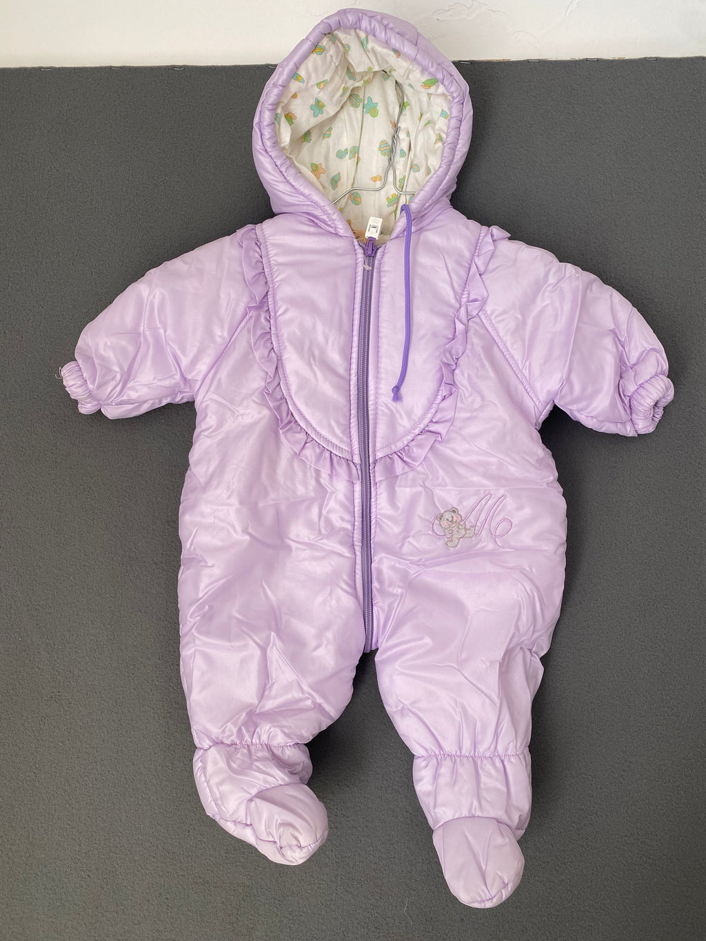 Combinaison pilote bébé lilas à capuche
