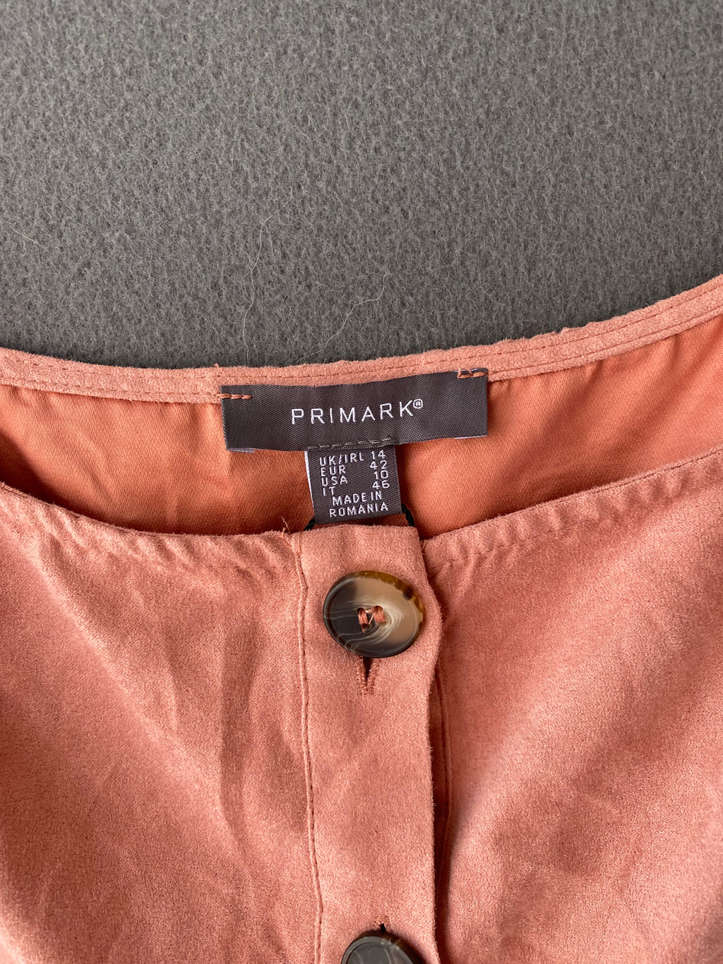 Robe en suédine vieux rose boutonnée