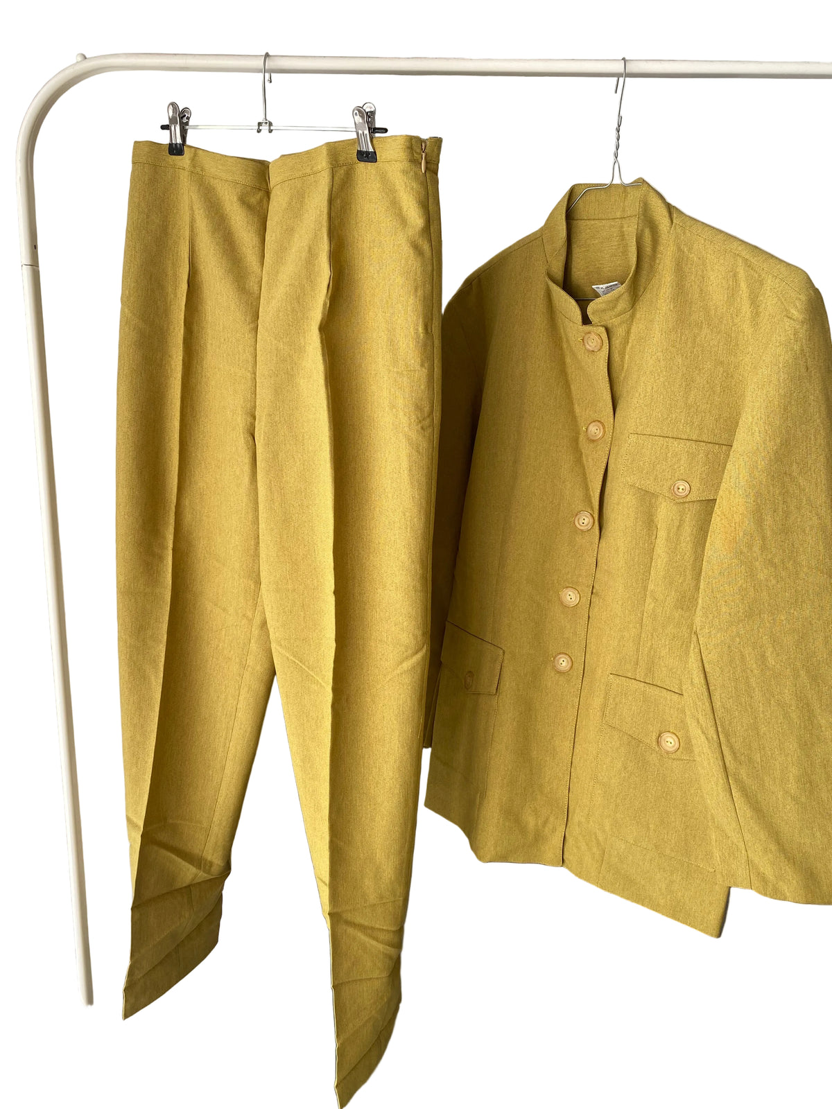 Ensemble veste et pantalon moutarde vintage