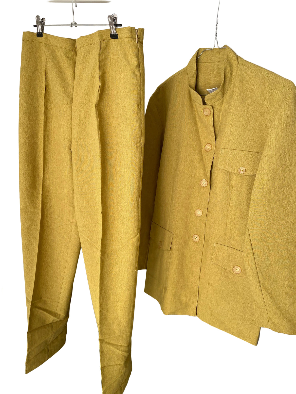 Ensemble veste et pantalon moutarde vintage