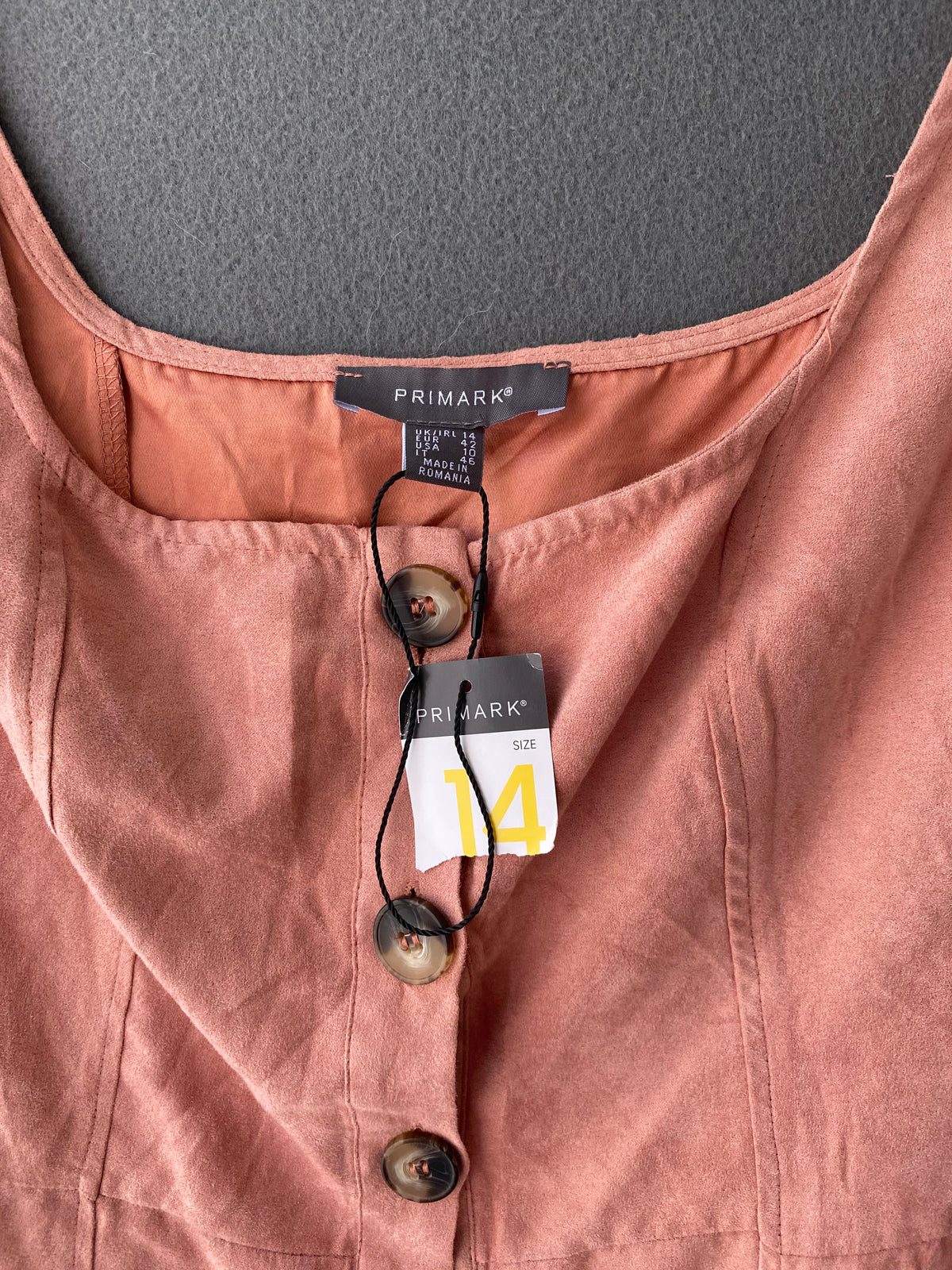 Robe en suédine vieux rose boutonnée
