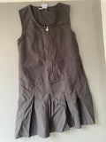 Robe chasuble plissée gris anthracite