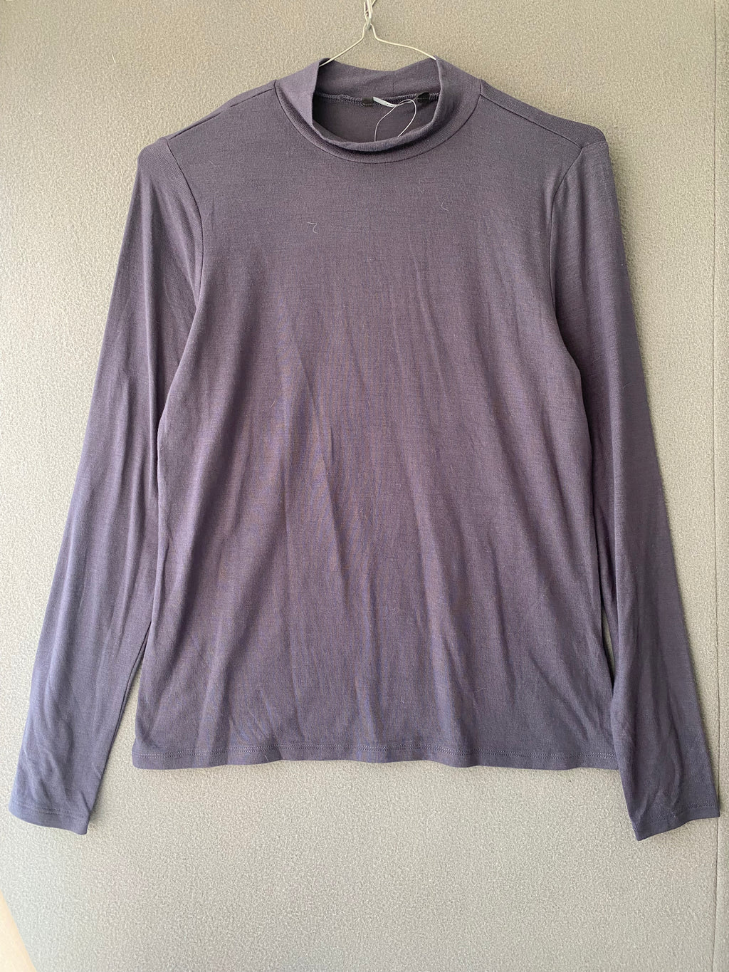 Top col montant bleu nuit en jersey