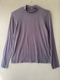 Top col montant bleu nuit en jersey