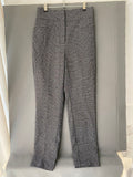 Pantalon prince-de-galles gris taille haute