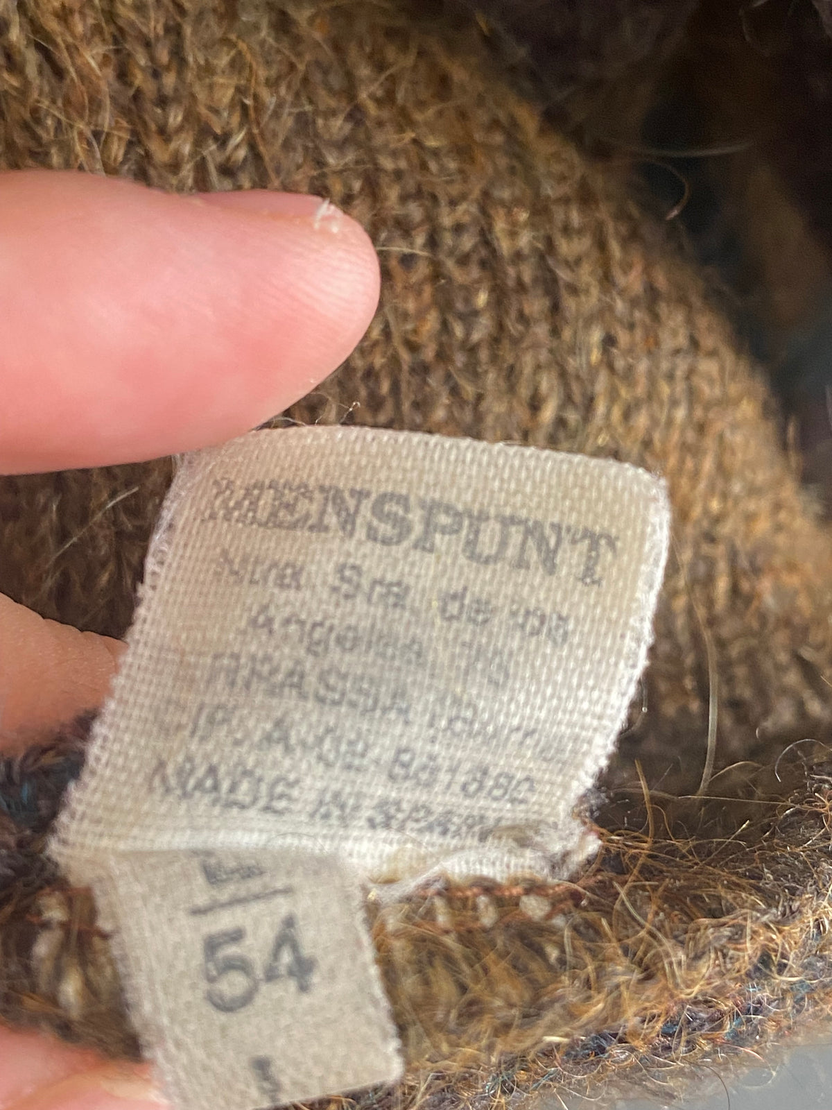 Gilet cardigan vintage en maille mohair – motifs géométriques