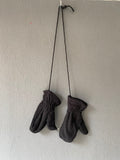 Moufles polaire noires avec cordon
