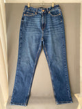 Jean mom bleu foncé taille haute