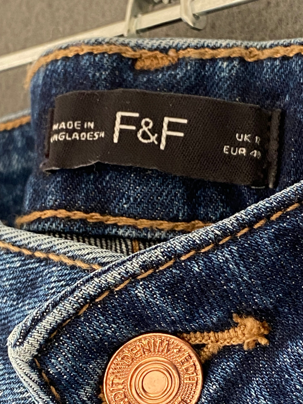 Jean mom bleu foncé taille haute