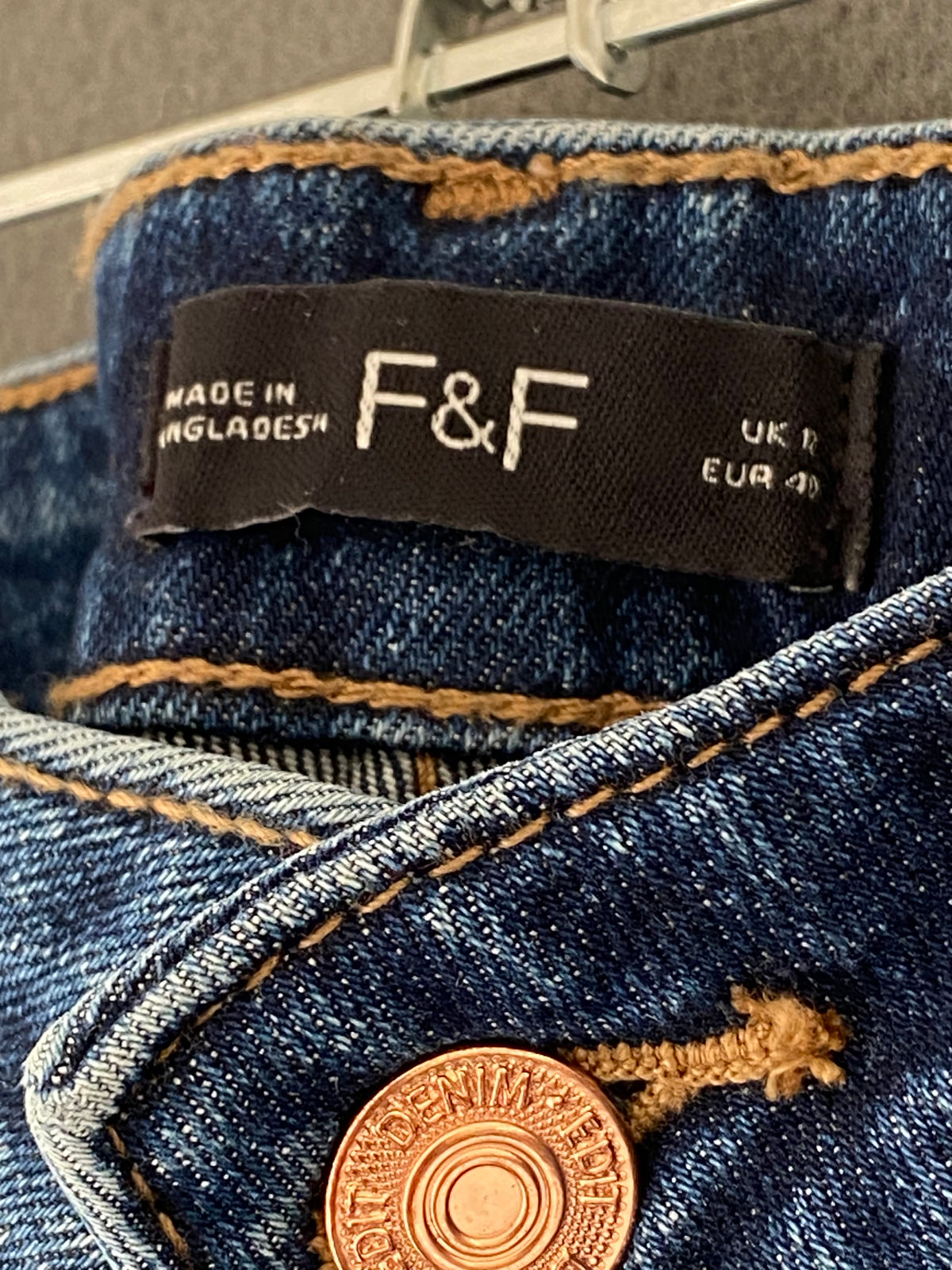Jean mom bleu foncé taille haute