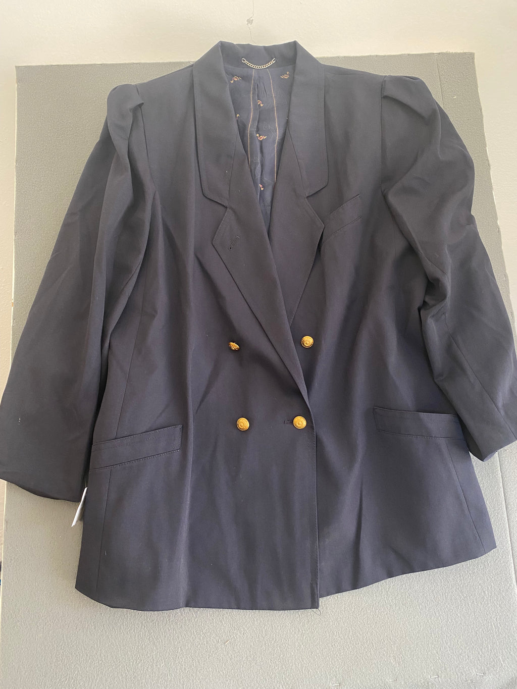 Blazer croisé bleu marine boutons dorés vintage