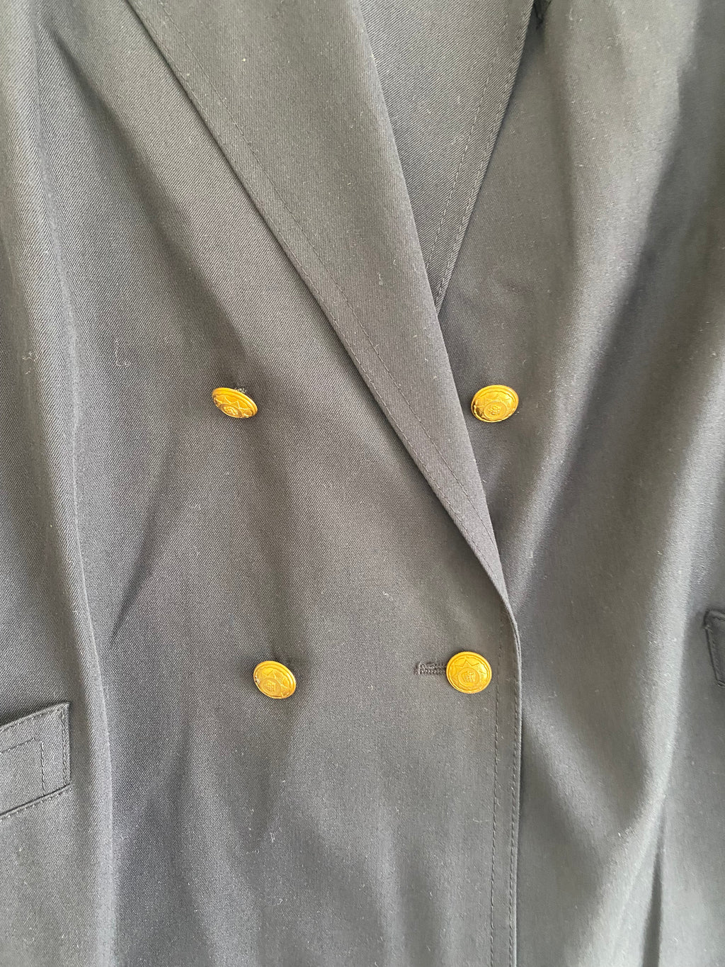 Blazer croisé bleu marine boutons dorés vintage