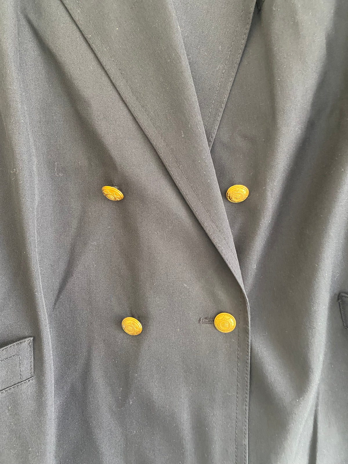 Blazer croisé bleu marine boutons dorés vintage