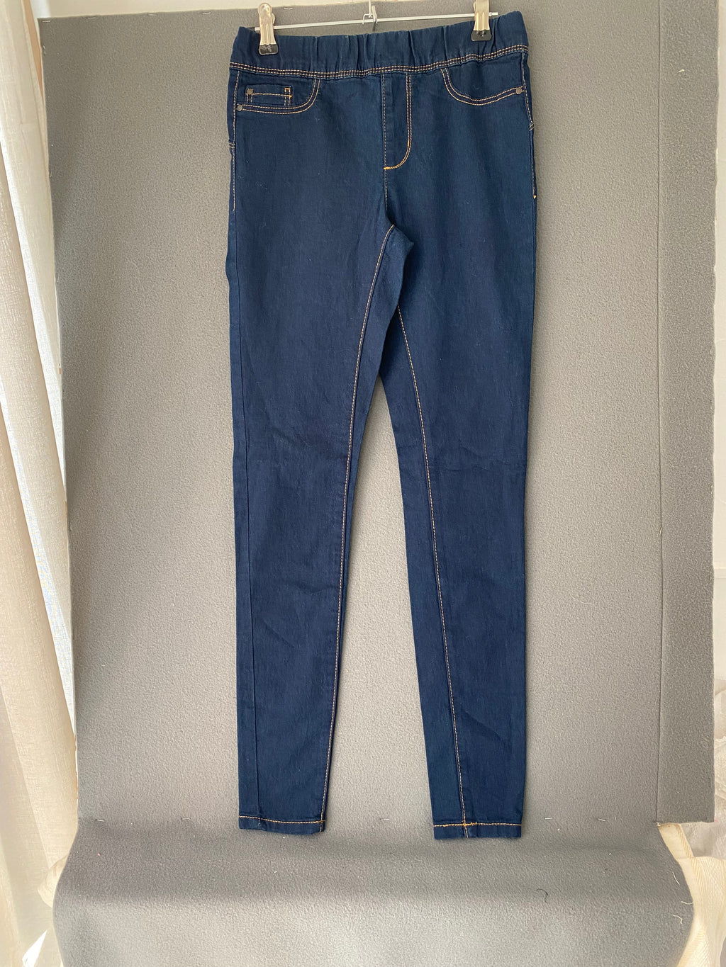 Jegging bleu brut à taille élastique
