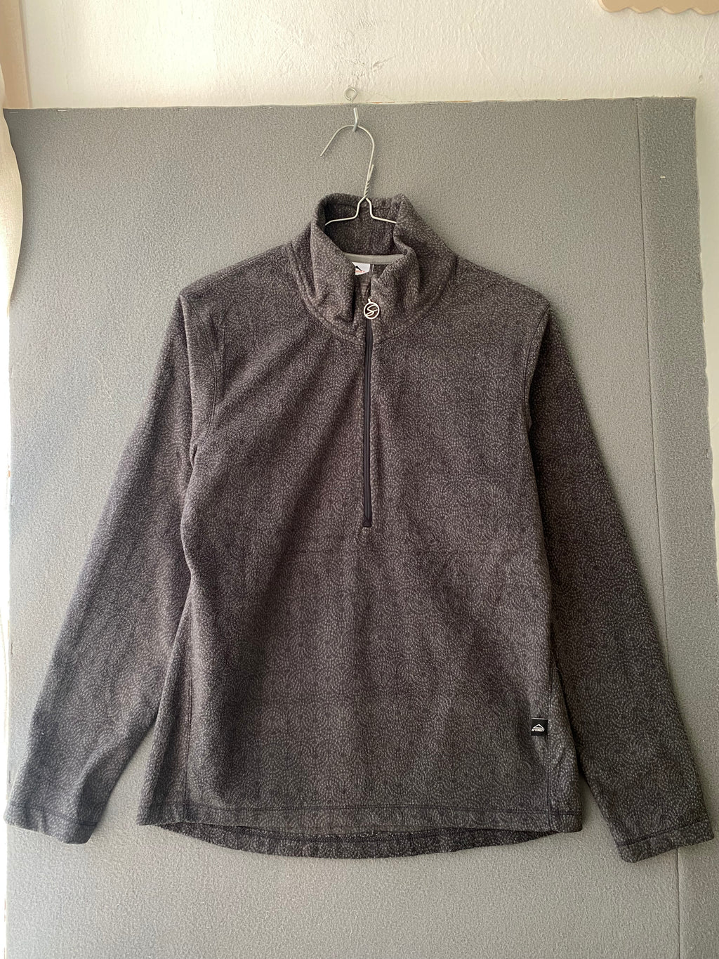 Polaire demi-zip grise imprimée