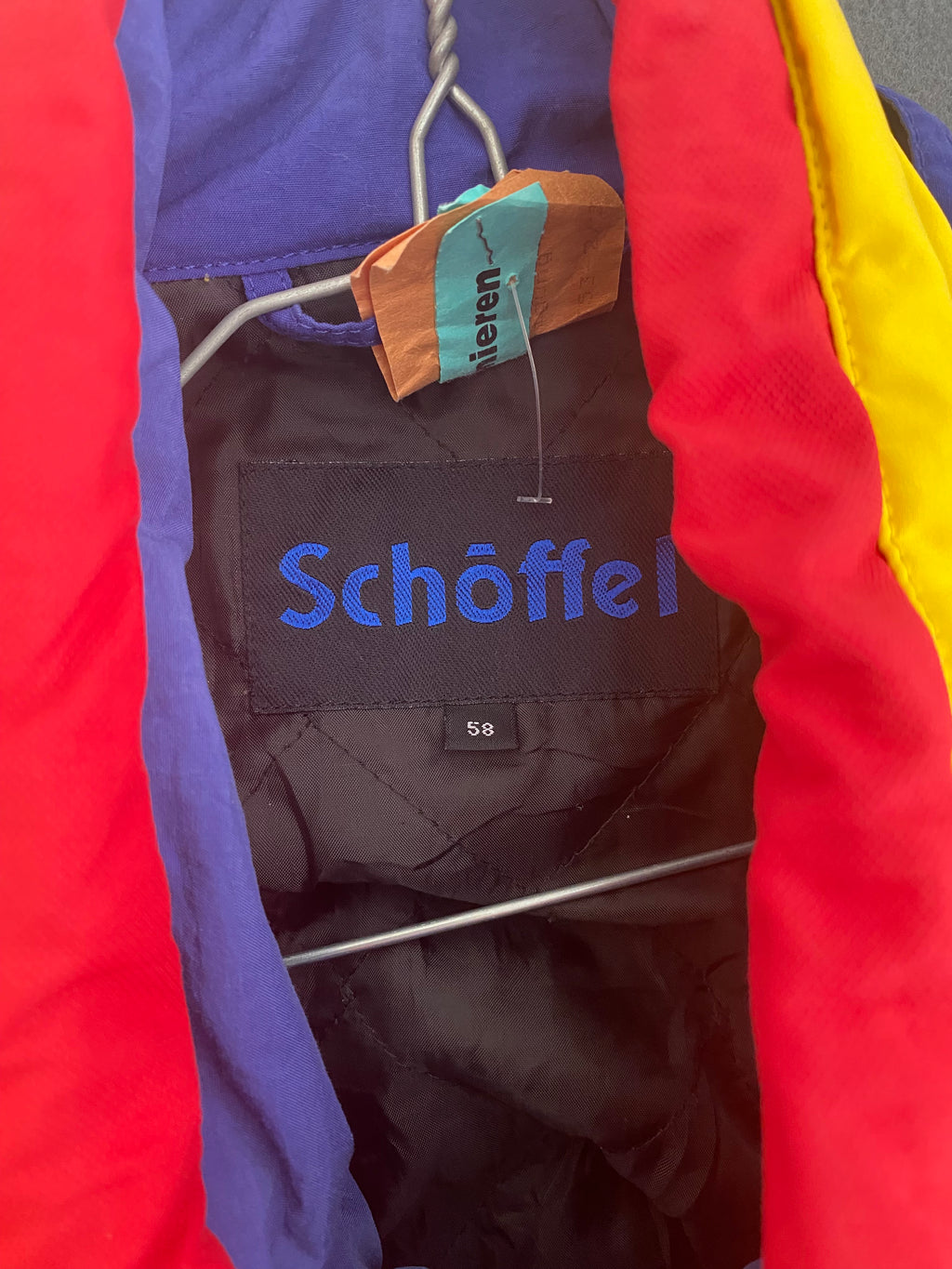 Veste de ski Schöffel vintage jaune rouge et violet