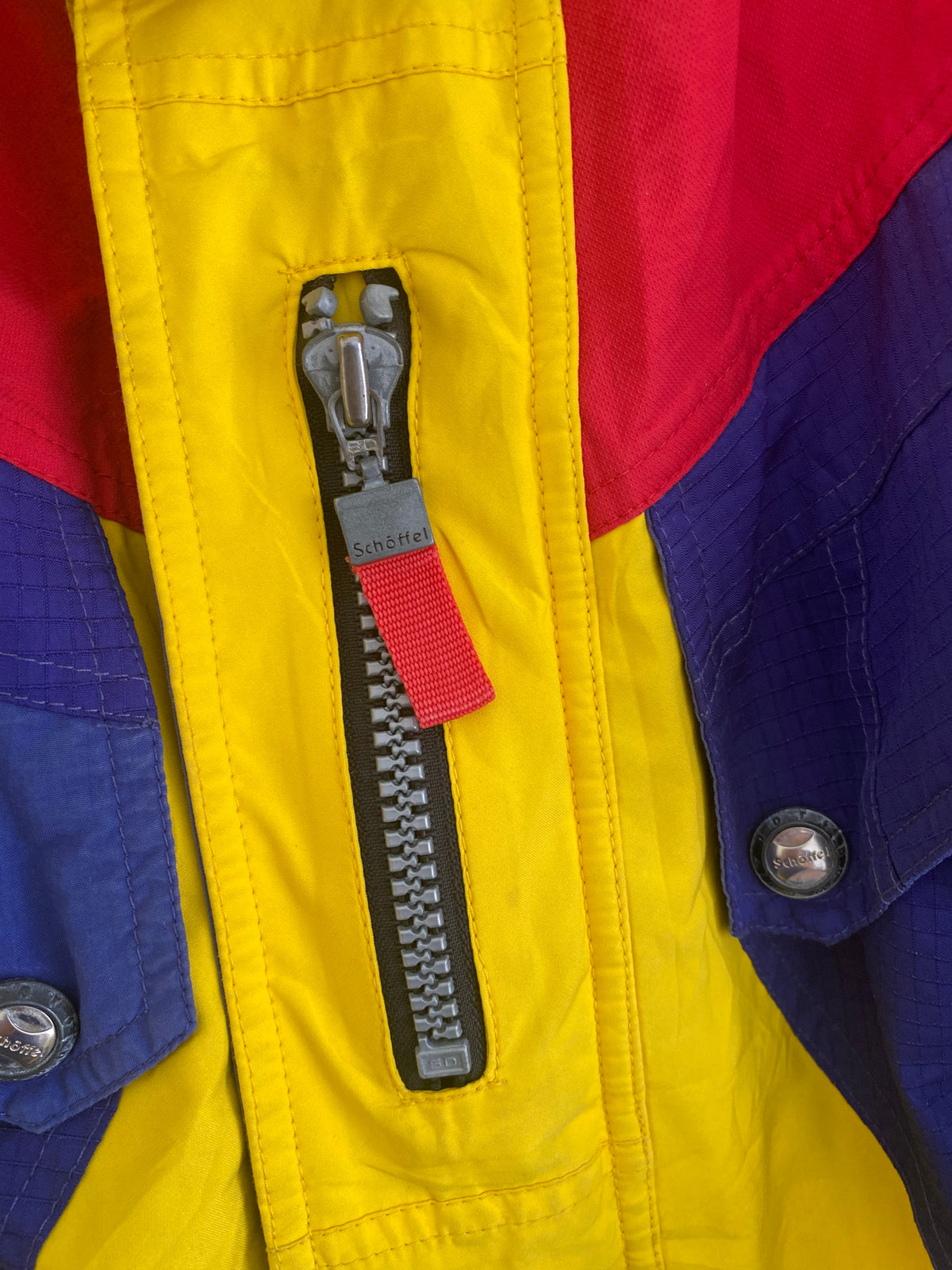 Veste de ski Schöffel vintage jaune rouge et violet