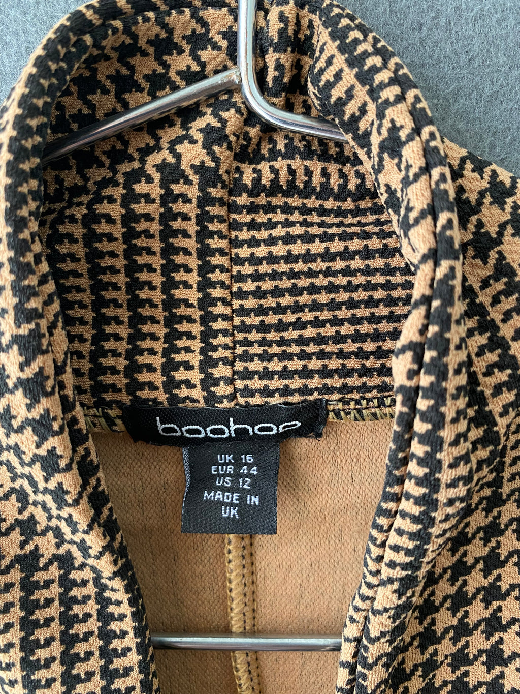Blazer croisé prince-de-galles camel